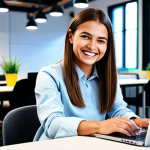 **

"A friendly community manager, fully clothed in a modest, professional outfit, smiling warmly while working on a laptop surrounded by digital devices displaying social media interfaces in a bright and modern co-working space. Appropriate attire, safe for work, perfect anatomy, correct proportions, well-formed hands, proper finger count, natural pose, professional environment, high quality, family-friendly."

**