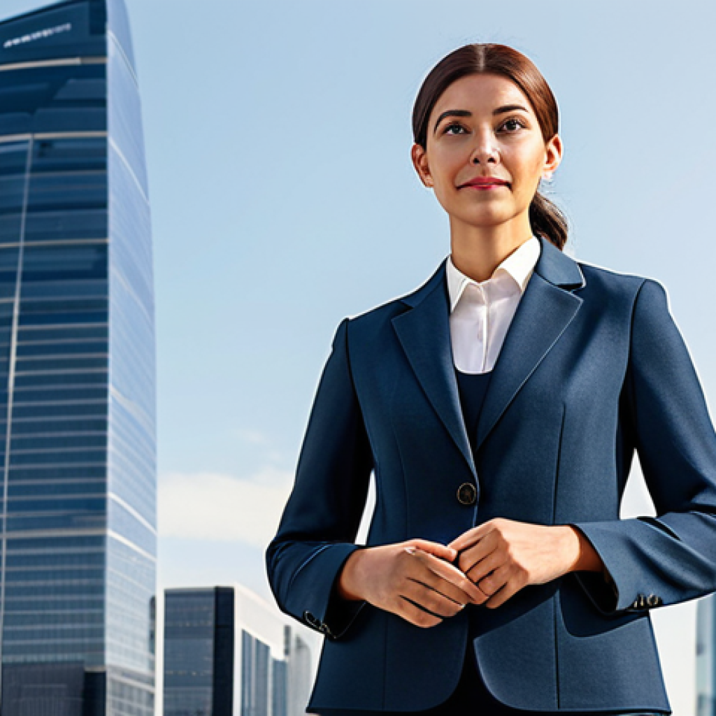 **
"A professional architect, fully clothed in modest business attire, standing in front of a modern skyscraper she designed, cityscape background, natural lighting, perfect anatomy, correct proportions, well-formed hands, appropriate content, safe for work, professional, high-quality rendering."
**